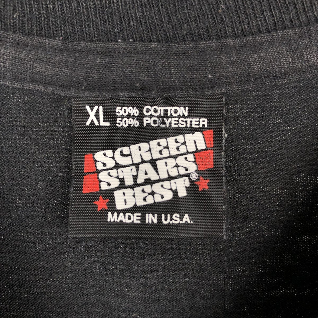 90'S SCREEN STARS Printed T-shirt Made in USA Men's XL Vintage cotton black type Vintage Second Hand