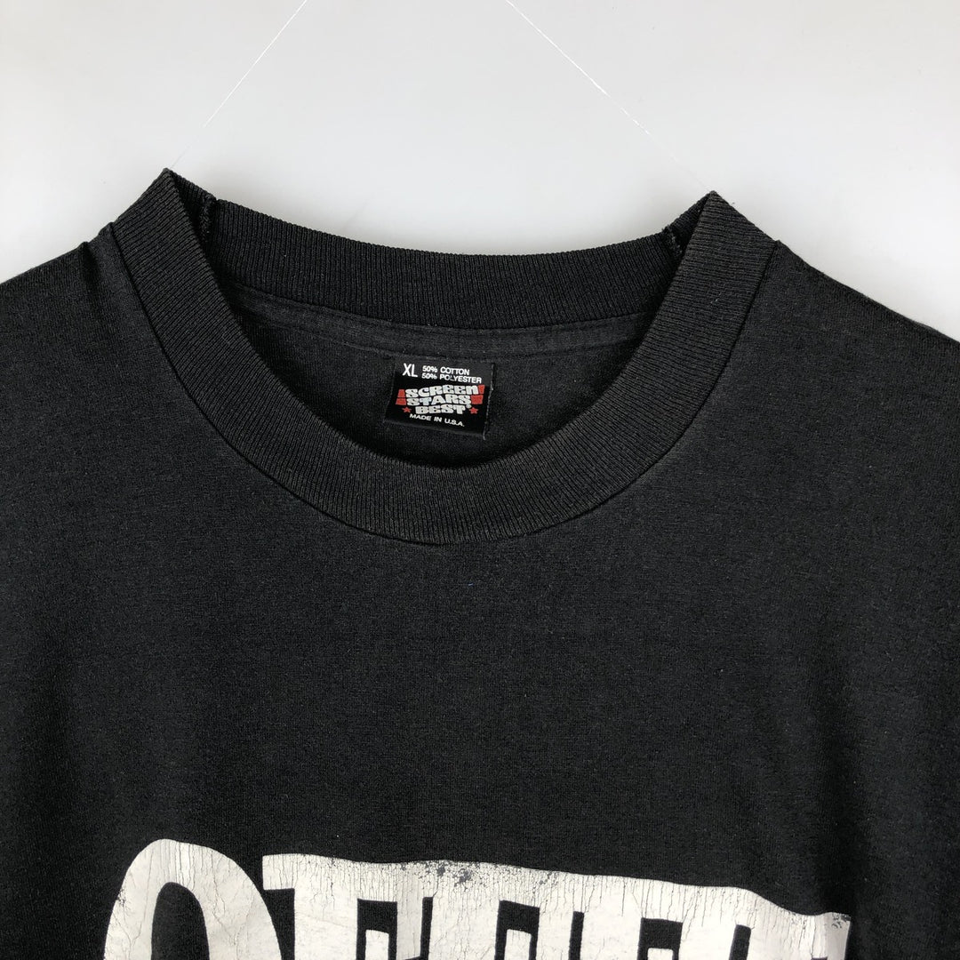 90'S SCREEN STARS Printed T-shirt Made in USA Men's XL Vintage cotton black type Vintage Second Hand