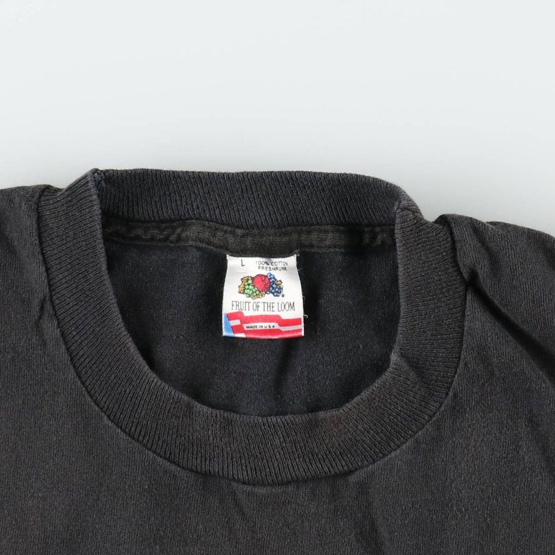 90'S Fruit of the Loom The Bull and Whistle Print T-Shirt, Made in USA, Men's Size L (approx.), Vintage cotton black type Vintage Second Hand