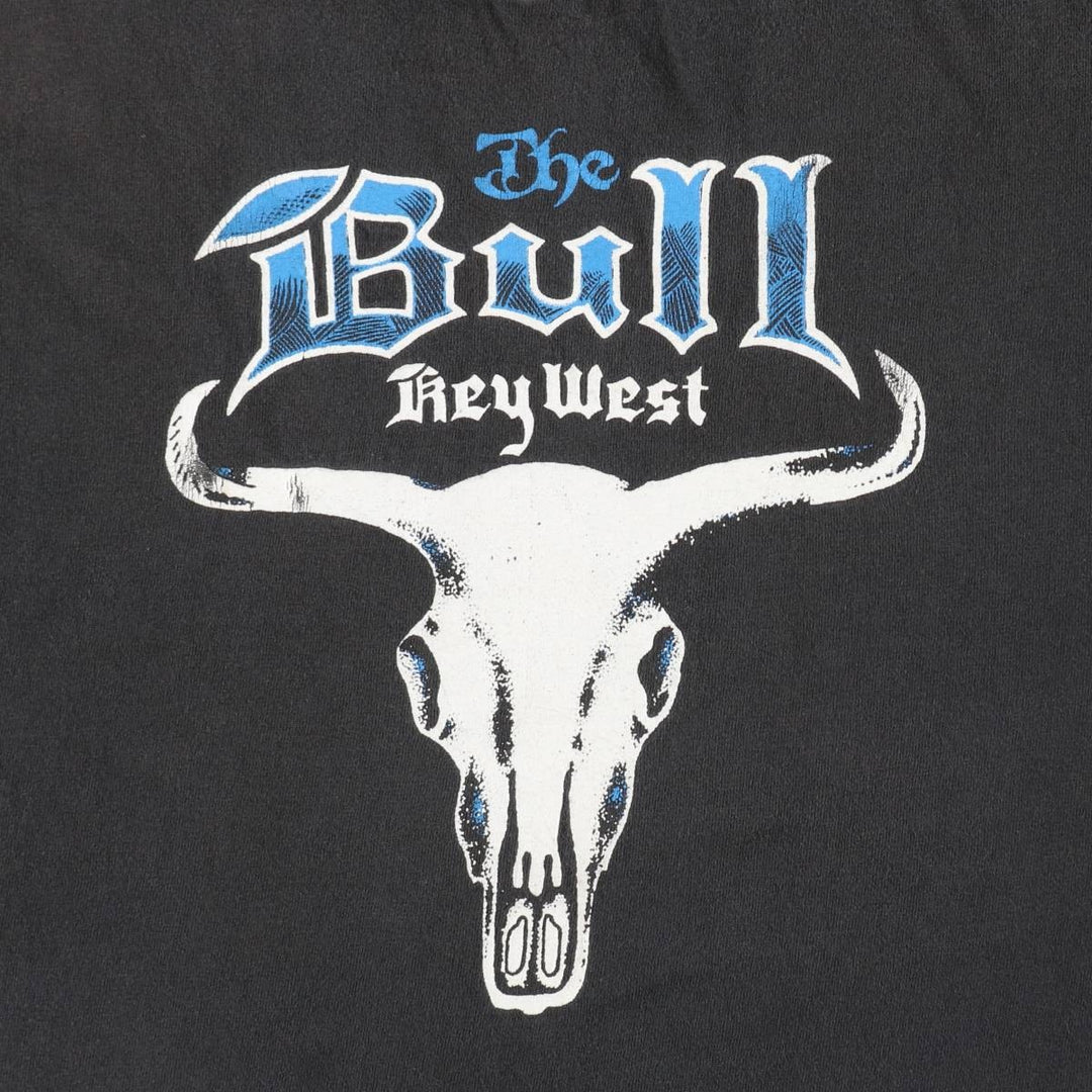 90'S Fruit of the Loom The Bull and Whistle Print T-Shirt, Made in USA, Men's Size L (approx.), Vintage cotton black type Vintage Second Hand