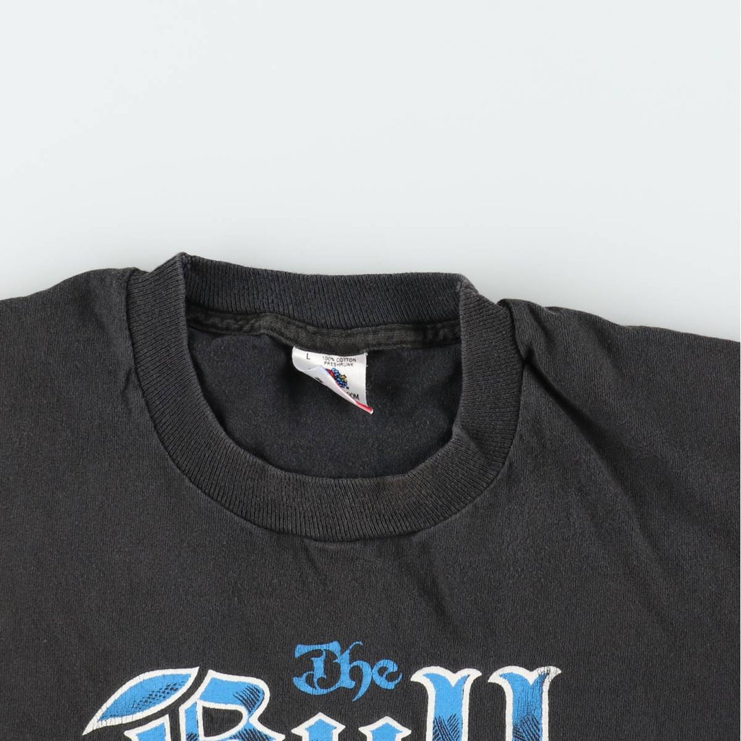 90'S Fruit of the Loom The Bull and Whistle Print T-Shirt, Made in USA, Men's Size L (approx.), Vintage cotton black type Vintage Second Hand