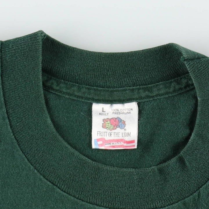90'S Fruit of the Loom THE BOSTON LOBSTER POUND Print T-Shirt, Made in USA, Men's Size L (approx.) cotton green type Vintage Second Hand