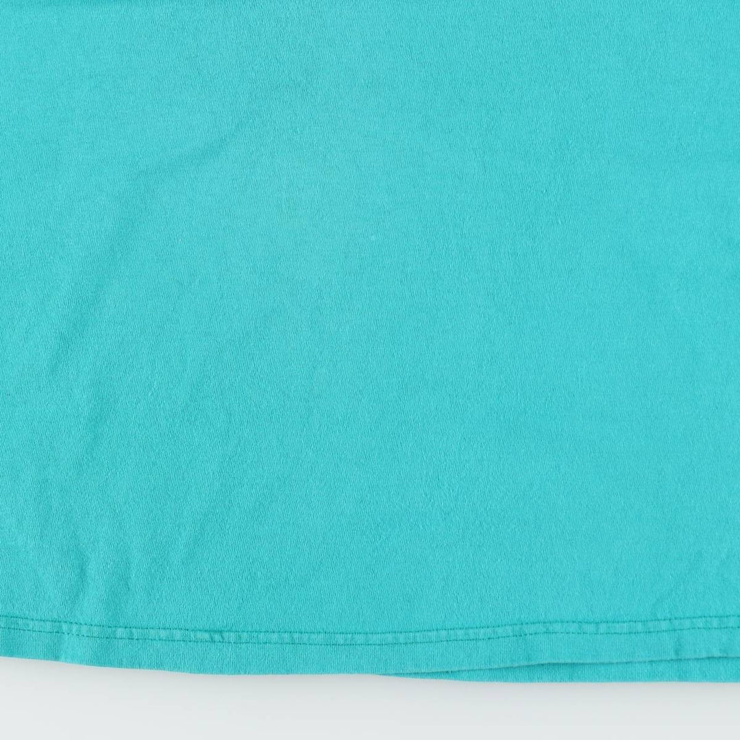 90'S Lee Heavy Weight Cotton Print T-Shirt, Made in USA, Men's XL equivalent, Vintage cotton turquoise blue Vintage Second Hand