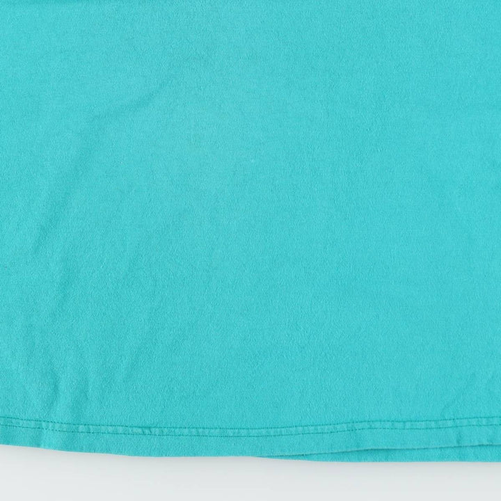 90'S Lee Heavy Weight Cotton Print T-Shirt, Made in USA, Men's XL equivalent, Vintage cotton turquoise blue Vintage Second Hand