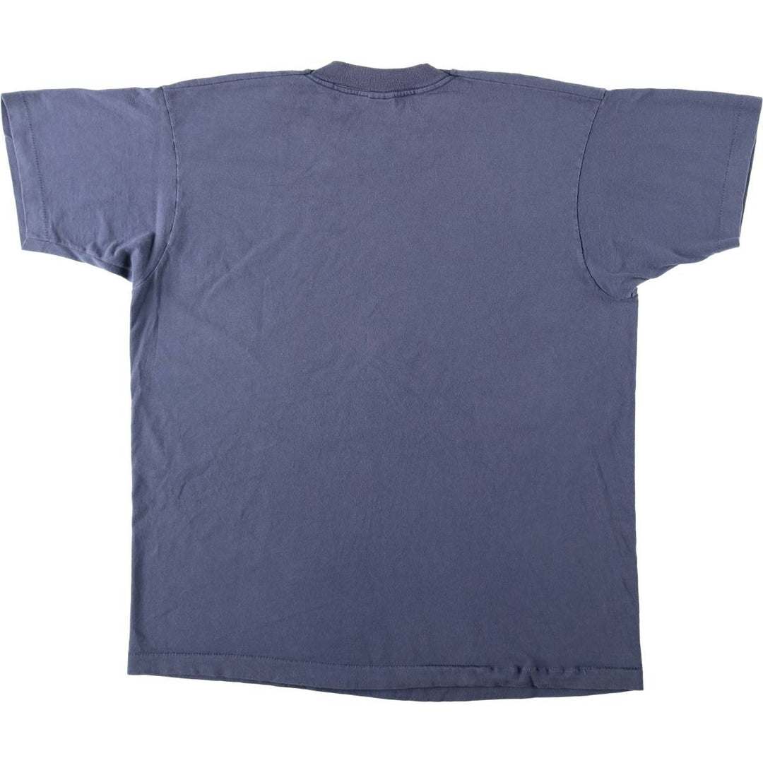 90'S Fruit of the Loom printed T-shirt, made in the USA, men's XL size, vintage cotton Navy blue Vintage Second Hand