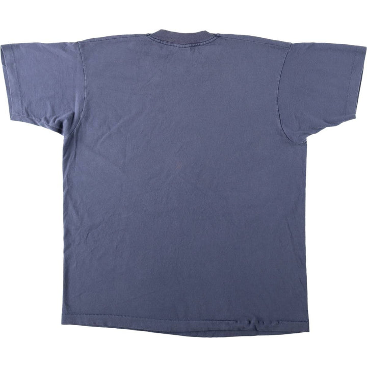 90'S Fruit of the Loom printed T-shirt, made in the USA, men's XL size, vintage cotton Navy blue Vintage Second Hand