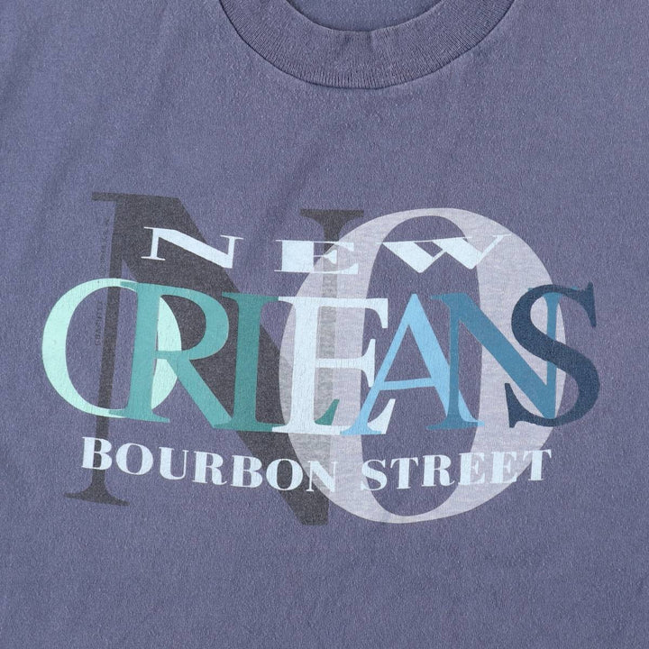 90'S Fruit of the Loom printed T-shirt, made in the USA, men's XL size, vintage cotton Navy blue Vintage Second Hand