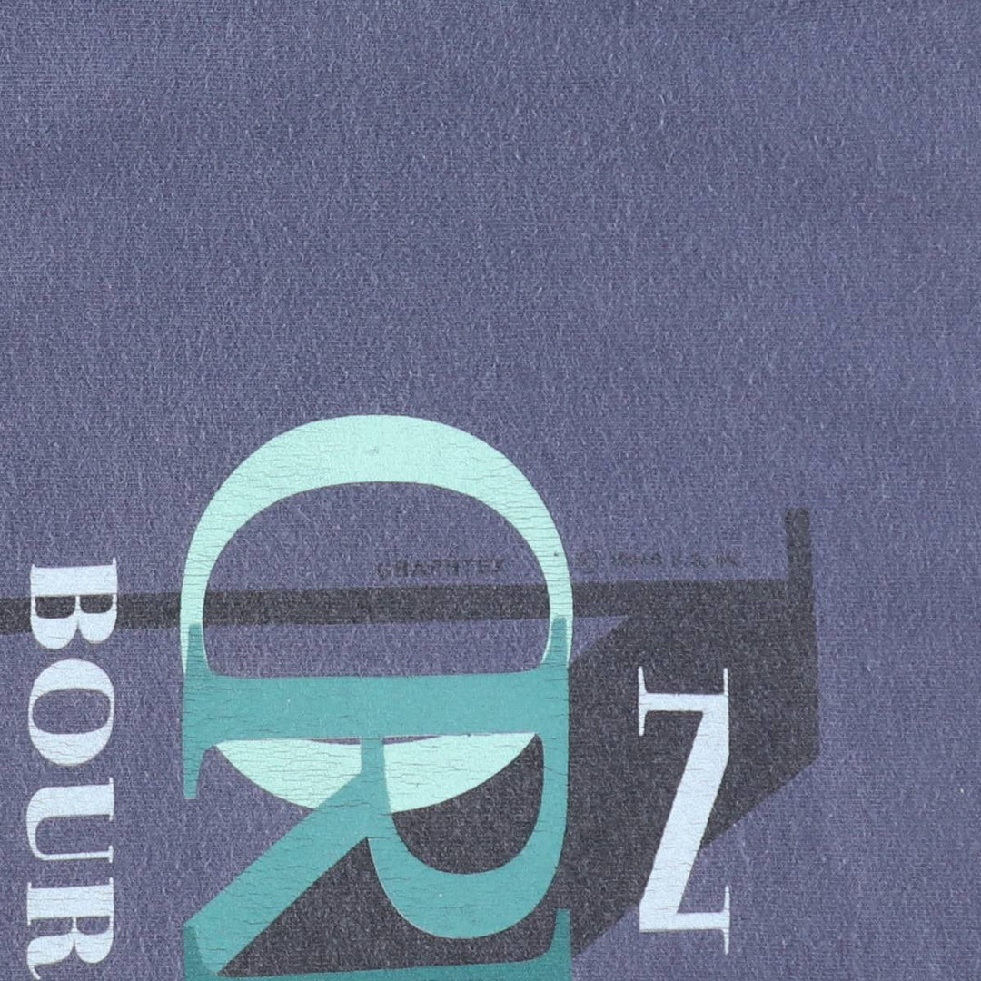 90'S Fruit of the Loom printed T-shirt, made in the USA, men's XL size, vintage cotton Navy blue Vintage Second Hand