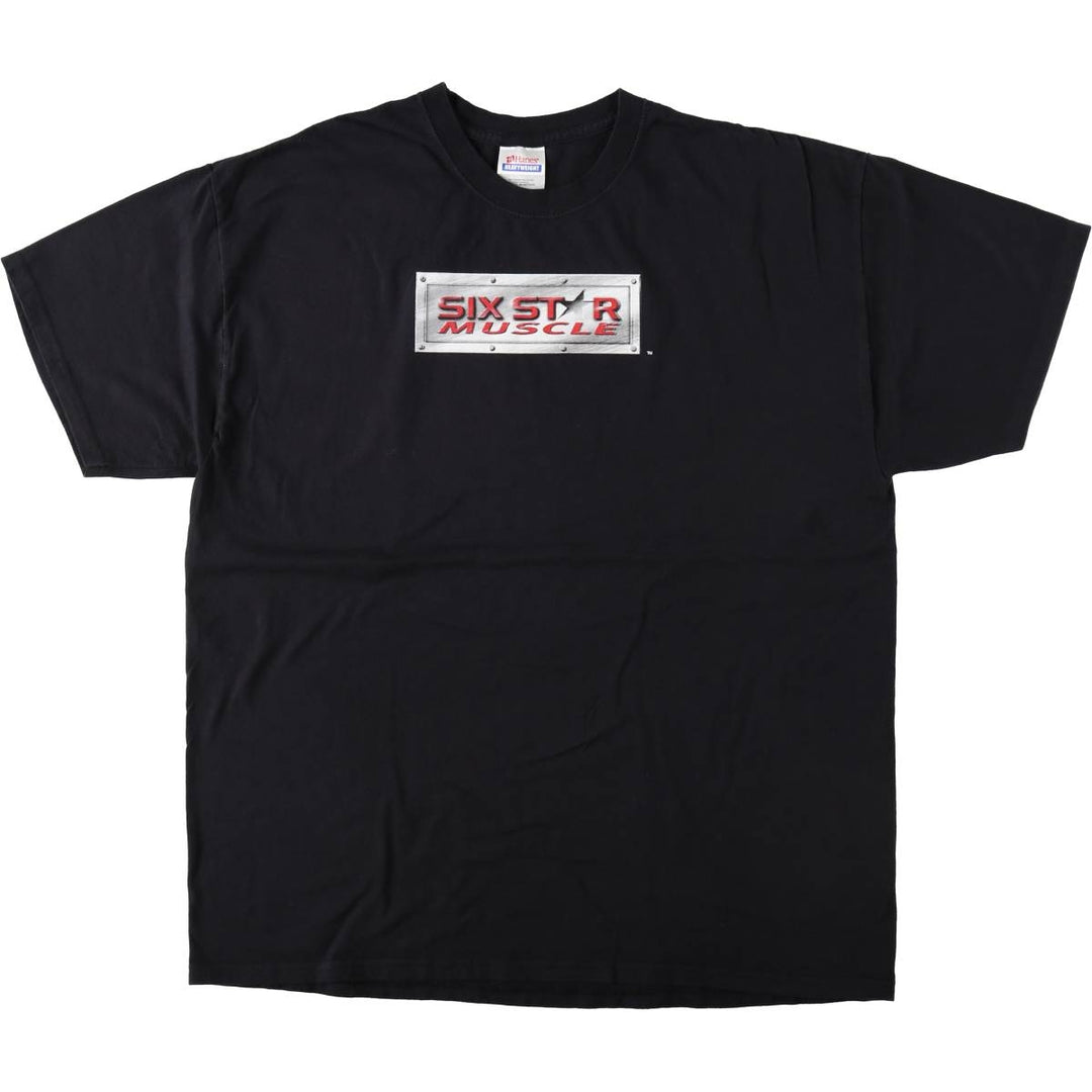 90s-00'S Hanes Heavyweight Printed T-Shirt, Men's Size XL (approx.) cotton black type Vintage Second Hand
