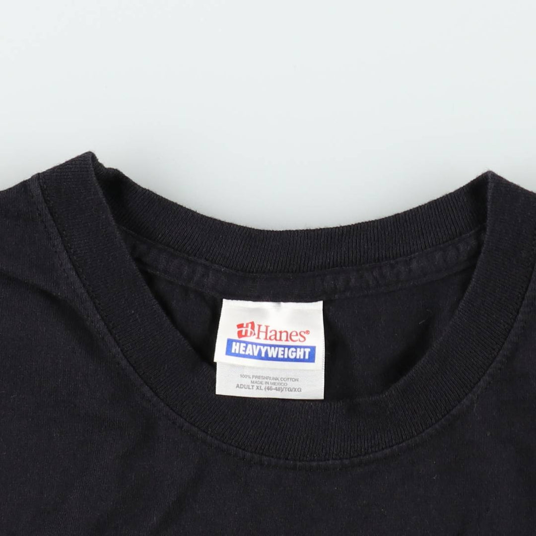 90s-00'S Hanes Heavyweight Printed T-Shirt, Men's Size XL (approx.) cotton black type Vintage Second Hand