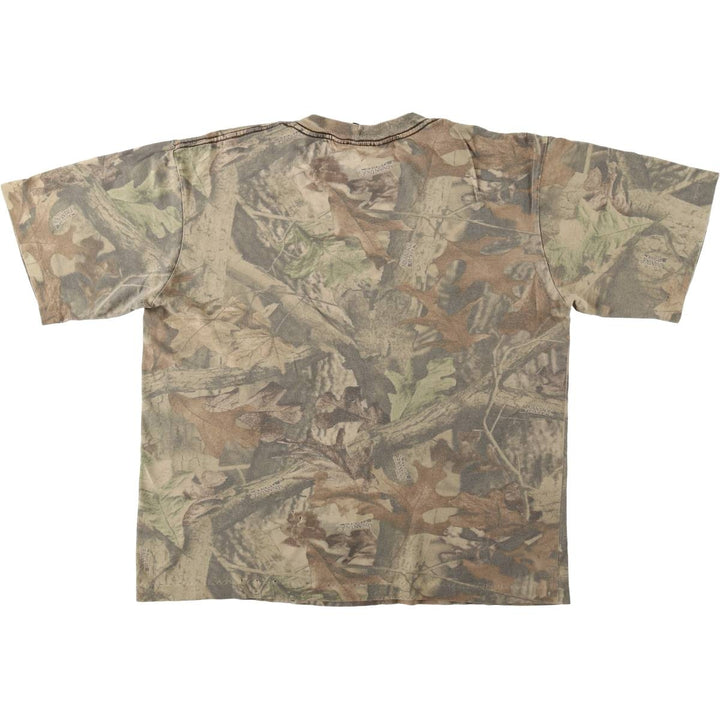 90'S Liberty Real Tree Camo Print T-Shirt, Men's Size L (Equivalent), Vintage unclear brown type Vintage Second Hand