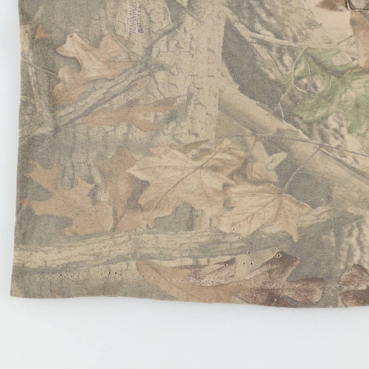 90'S Liberty Real Tree Camo Print T-Shirt, Men's Size L (Equivalent), Vintage unclear brown type Vintage Second Hand