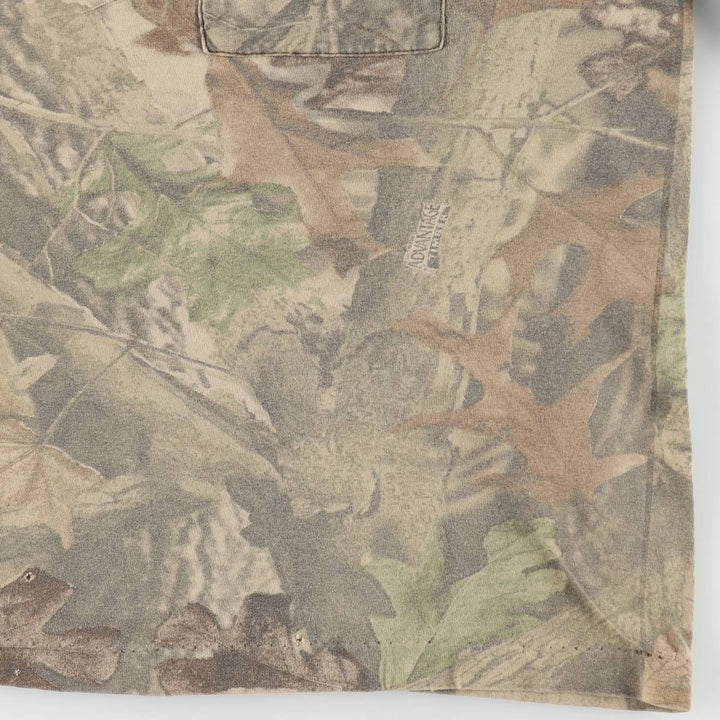 90'S Liberty Real Tree Camo Print T-Shirt, Men's Size L (Equivalent), Vintage unclear brown type Vintage Second Hand