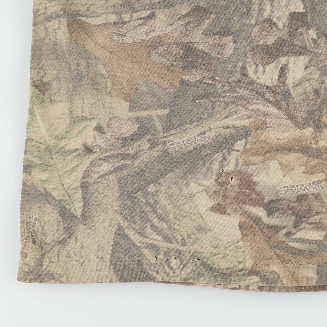 90'S Liberty Real Tree Camo Print T-Shirt, Men's Size L (Equivalent), Vintage unclear brown type Vintage Second Hand
