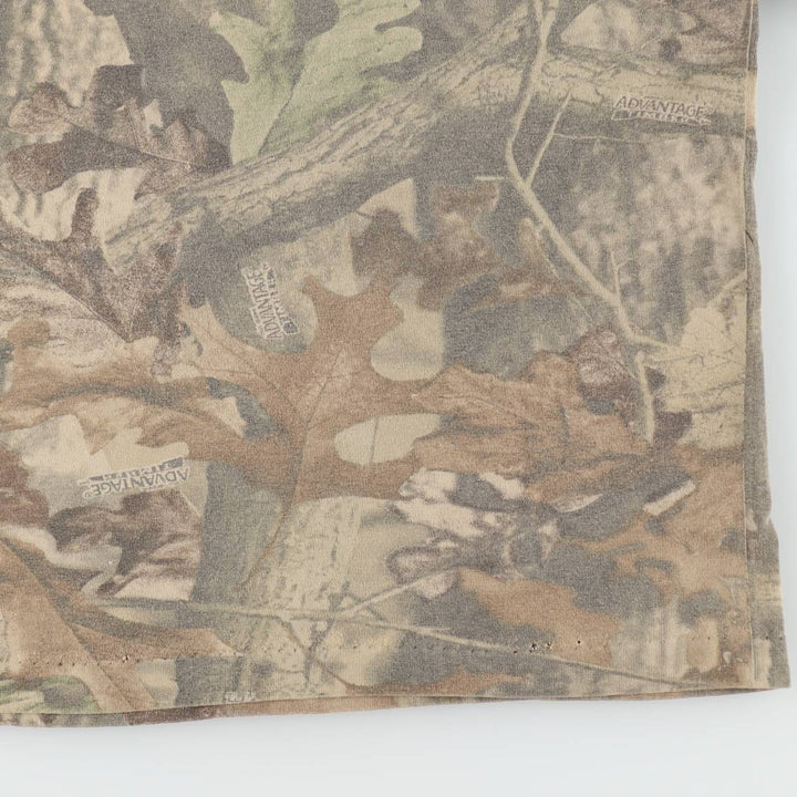 90'S Liberty Real Tree Camo Print T-Shirt, Men's Size L (Equivalent), Vintage unclear brown type Vintage Second Hand