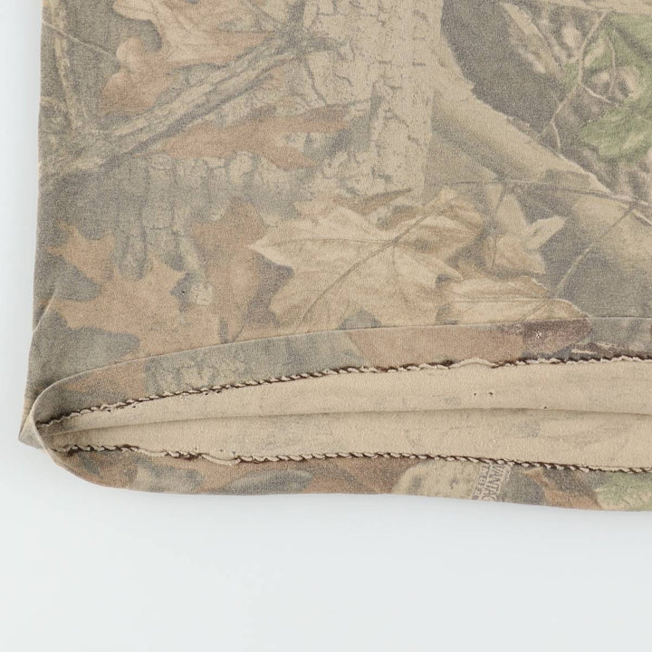 90'S Liberty Real Tree Camo Print T-Shirt, Men's Size L (Equivalent), Vintage unclear brown type Vintage Second Hand