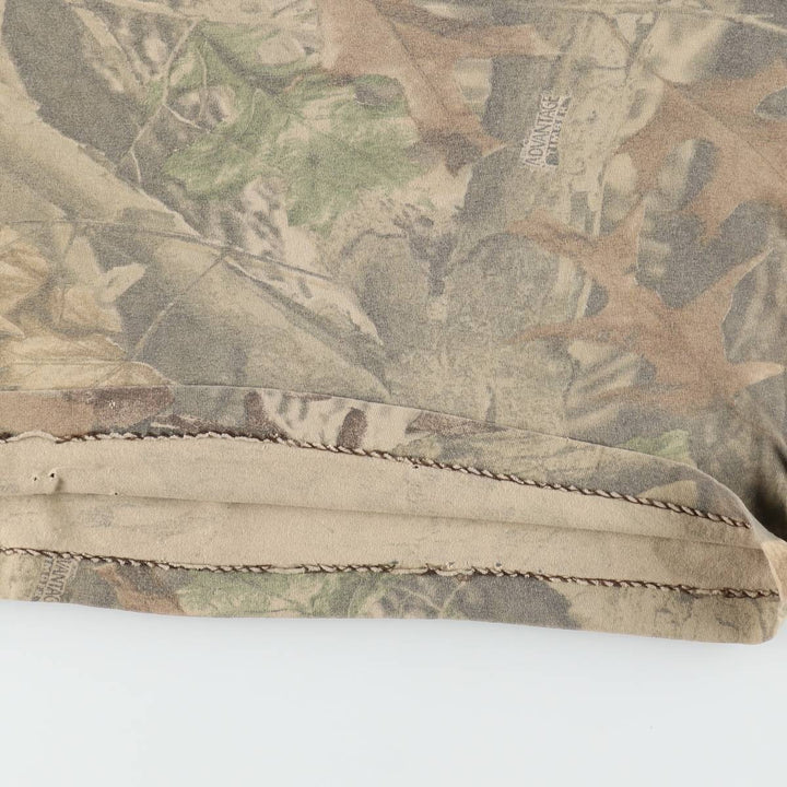 90'S Liberty Real Tree Camo Print T-Shirt, Men's Size L (Equivalent), Vintage unclear brown type Vintage Second Hand