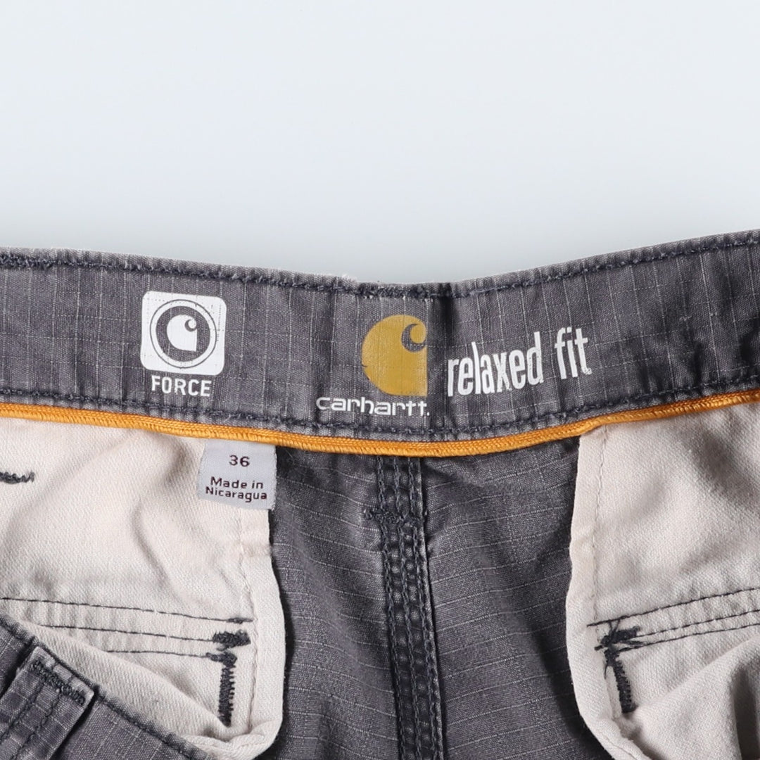Carhartt Relaxed Fit Ripstop Cargo Shorts (Men's W36 equivalent) cotton gray type Vintage Second Hand