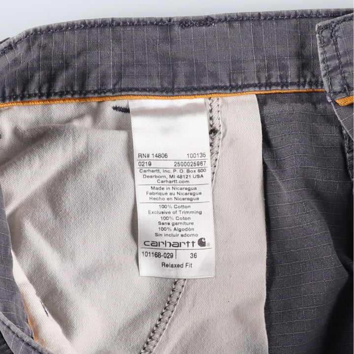 Carhartt Relaxed Fit Ripstop Cargo Shorts (Men's W36 equivalent) cotton gray type Vintage Second Hand