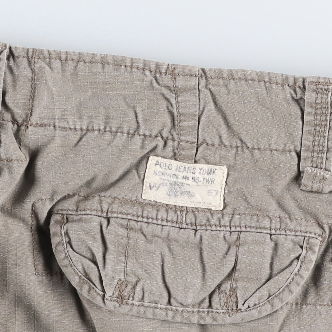 Ralph Lauren POLO by Ralph Lauren Ripstop Cargo Shorts, Men's Size W37 (approx.) cotton Beige type Vintage Second Hand