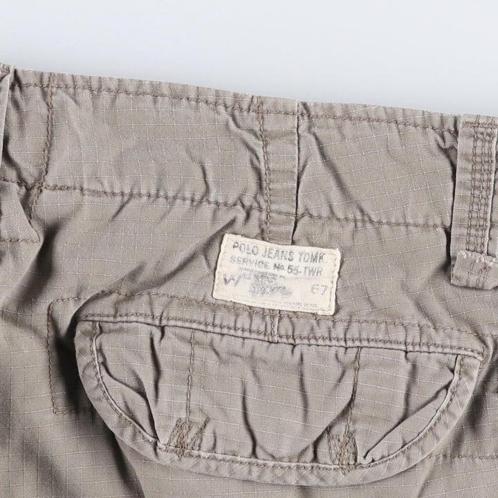 Ralph Lauren POLO by Ralph Lauren Ripstop Cargo Shorts, Men's Size W37 (approx.) cotton Beige type Vintage Second Hand