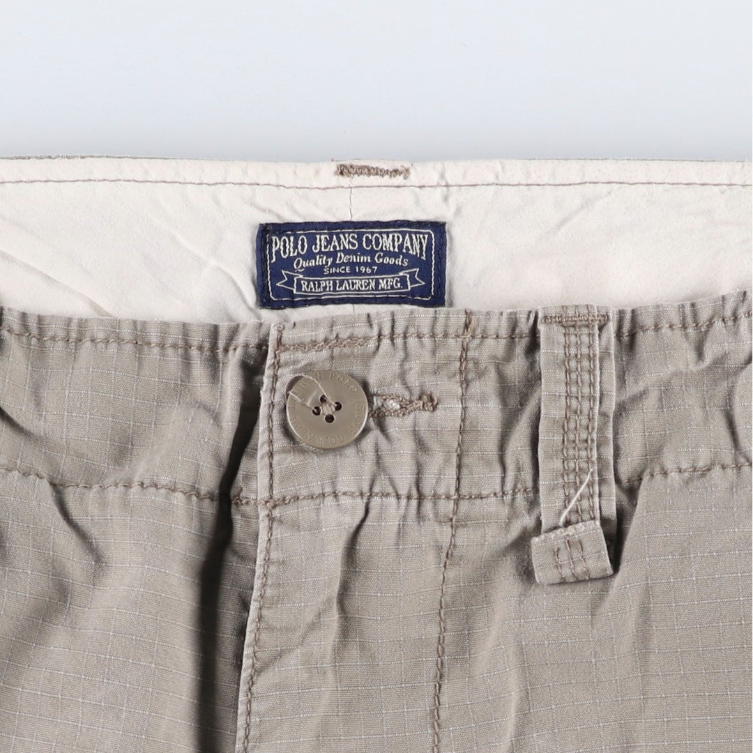 Ralph Lauren POLO by Ralph Lauren Ripstop Cargo Shorts, Men's Size W37 (approx.) cotton Beige type Vintage Second Hand