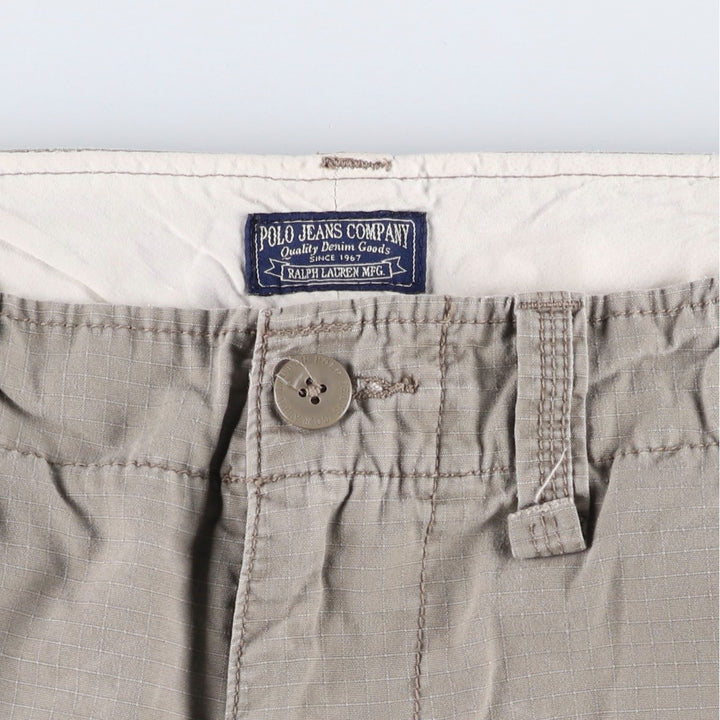 Ralph Lauren POLO by Ralph Lauren Ripstop Cargo Shorts, Men's Size W37 (approx.) cotton Beige type Vintage Second Hand
