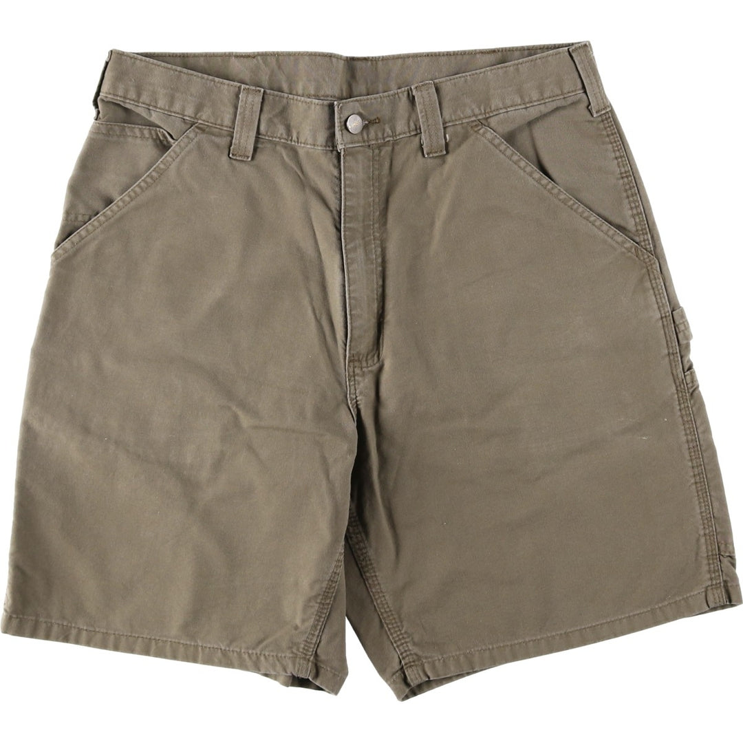 Carhartt Duck Canvas Painter Shorts, Men's Size W34 (approx.) cotton Khaki type brown Vintage Second Hand