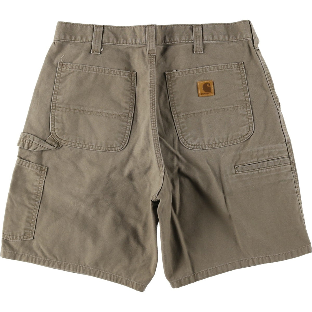 Carhartt Duck Canvas Painter Shorts, Men's Size W34 (approx.) cotton Khaki type brown Vintage Second Hand