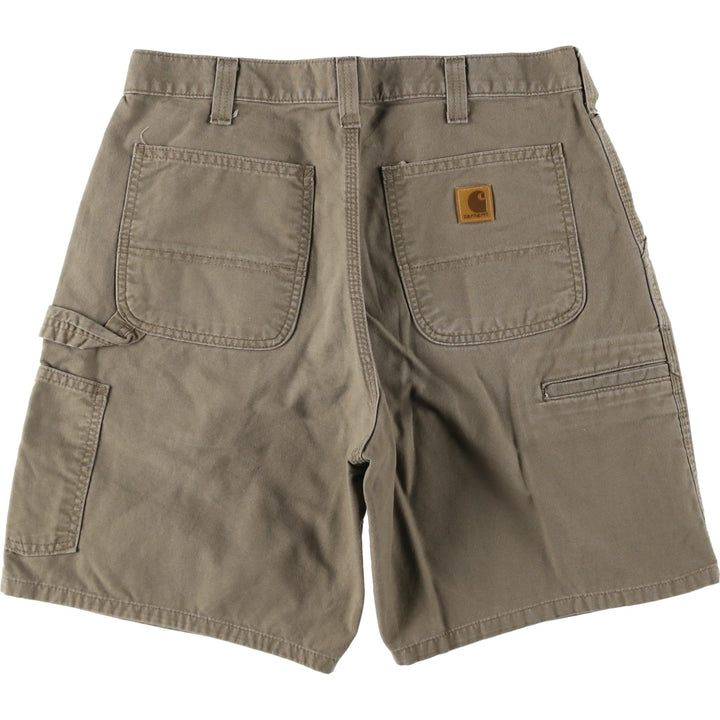 Carhartt Duck Canvas Painter Shorts, Men's Size W34 (approx.) cotton Khaki type brown Vintage Second Hand