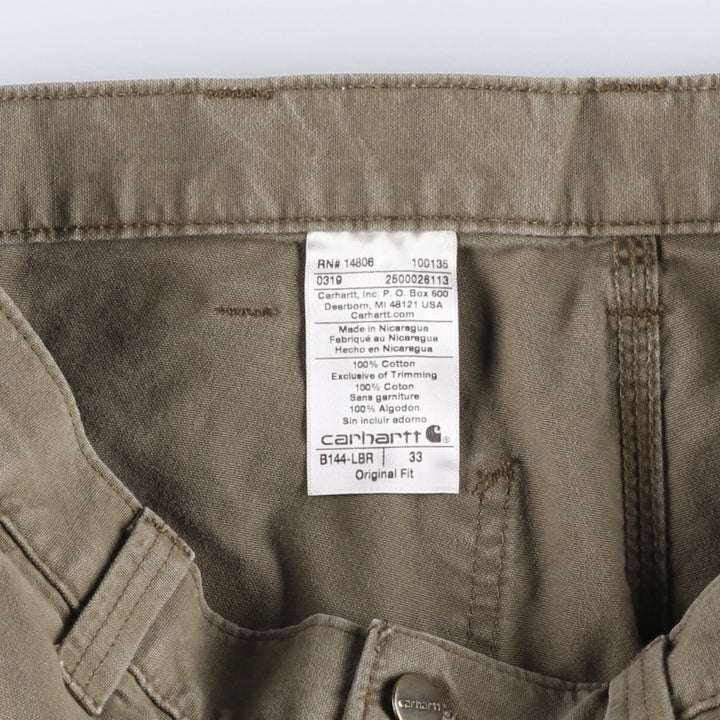 Carhartt Duck Canvas Painter Shorts, Men's Size W34 (approx.) cotton Khaki type brown Vintage Second Hand