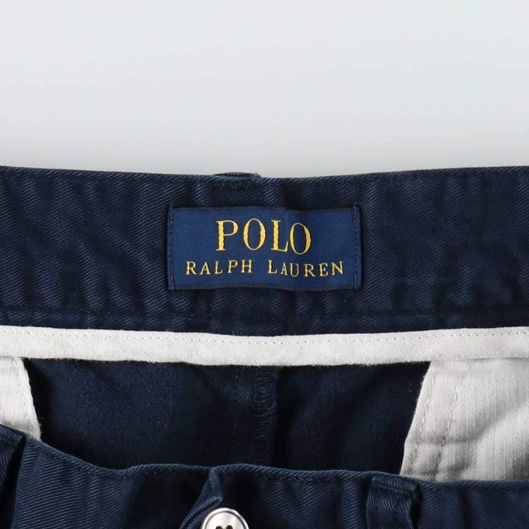 Ralph Lauren POLO RALPH LAUREN all-over print chino shorts, men's size W31 (approx.) cotton navy blue type Vintage Second Hand