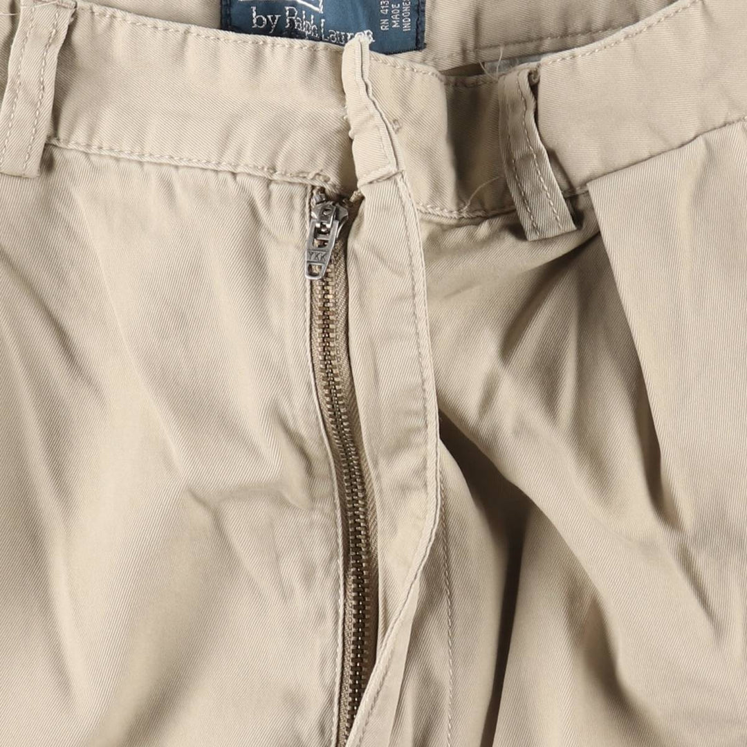 Ralph Lauren POLO by Ralph Lauren ANDREW SHORT Two-pleat chino shorts, short pants, men's size W31 cotton Beige type Vintage Second Hand