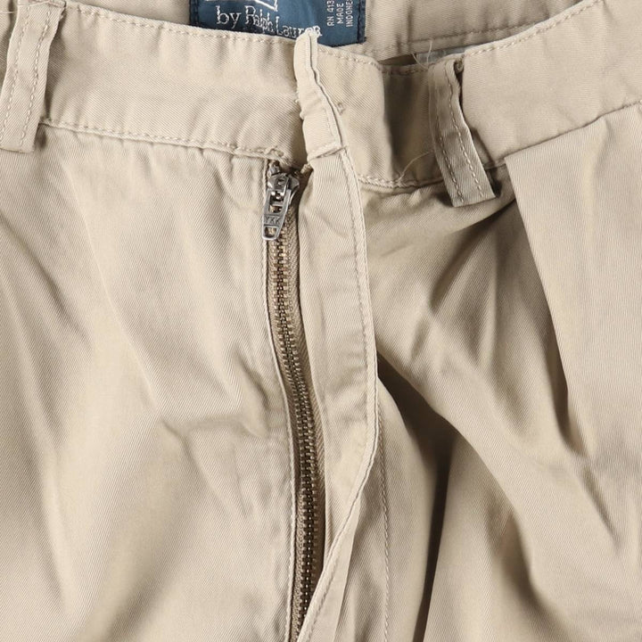 Ralph Lauren POLO by Ralph Lauren ANDREW SHORT Two-pleat chino shorts, short pants, men's size W31 cotton Beige type Vintage Second Hand