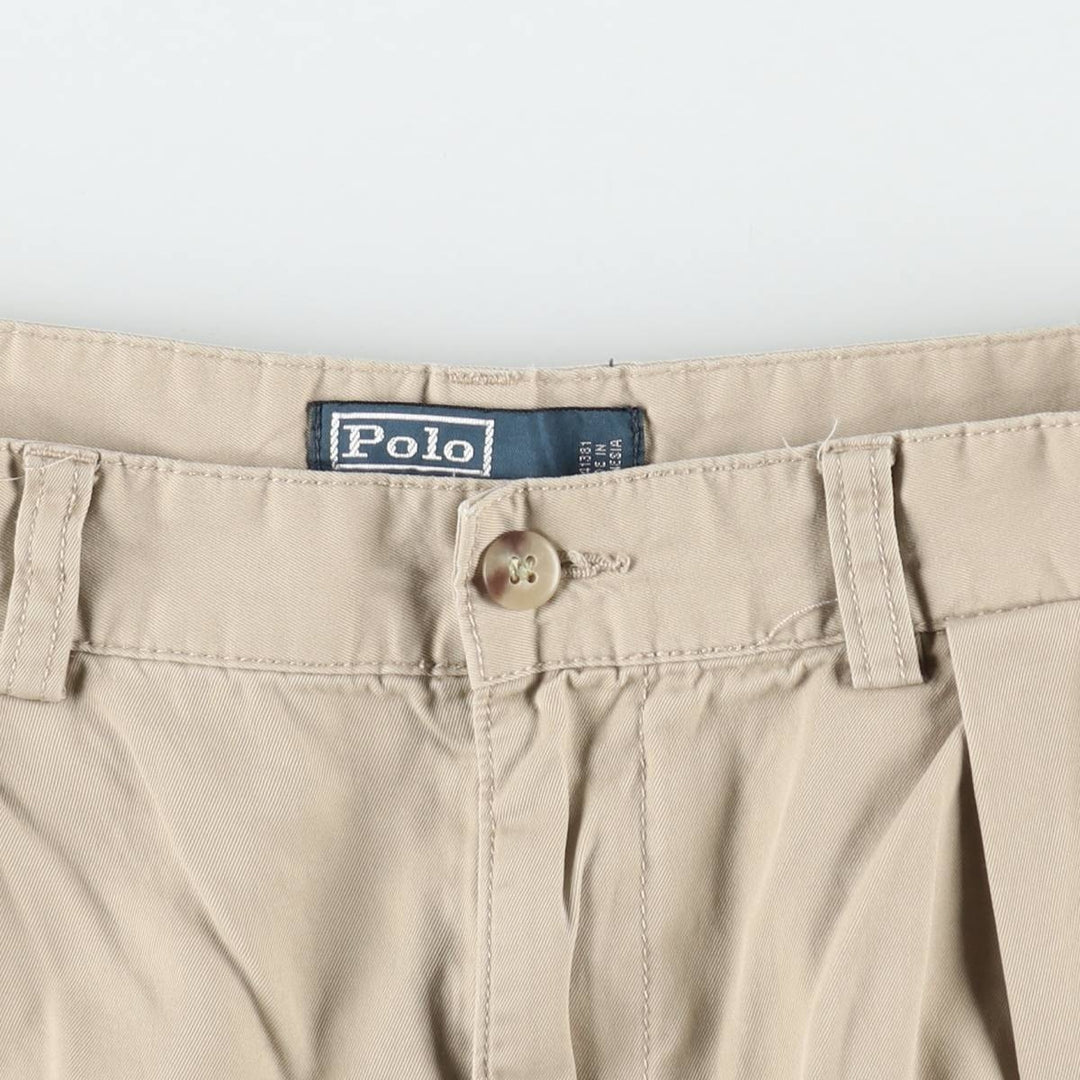 Ralph Lauren POLO by Ralph Lauren ANDREW SHORT Two-pleat chino shorts, short pants, men's size W31 cotton Beige type Vintage Second Hand