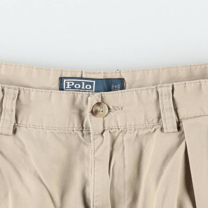 Ralph Lauren POLO by Ralph Lauren ANDREW SHORT Two-pleat chino shorts, short pants, men's size W31 cotton Beige type Vintage Second Hand