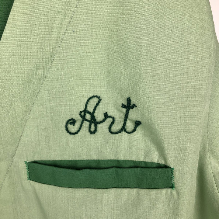 1970'S Hilton Short-Sleeve Bowling Shirt, Boxy Shirt, Made in USA, Men's Size L unclear green type Vintage Second Hand
