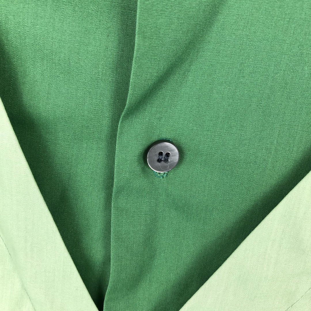 1970'S Hilton Short-Sleeve Bowling Shirt, Boxy Shirt, Made in USA, Men's Size L unclear green type Vintage Second Hand