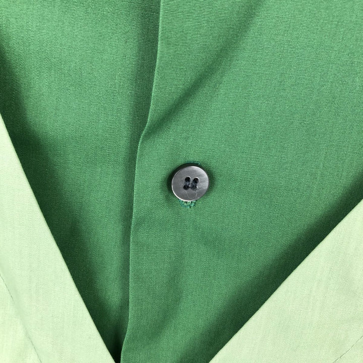 1970'S Hilton Short-Sleeve Bowling Shirt, Boxy Shirt, Made in USA, Men's Size L unclear green type Vintage Second Hand