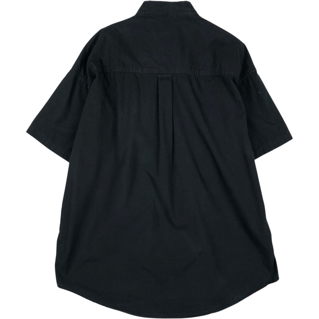 Ralph Lauren CHAPS short sleeve button down shirt for men, equivalent to XL cotton black type Vintage Second Hand