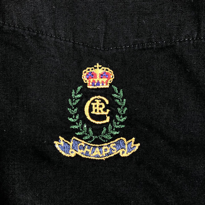 Ralph Lauren CHAPS short sleeve button down shirt for men, equivalent to XL cotton black type Vintage Second Hand