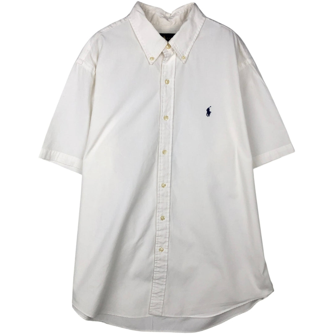Ralph Lauren short sleeve button down shirt, men's XL size cotton white type Vintage Second Hand