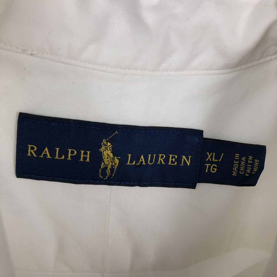 Ralph Lauren short sleeve button down shirt, men's XL size cotton white type Vintage Second Hand