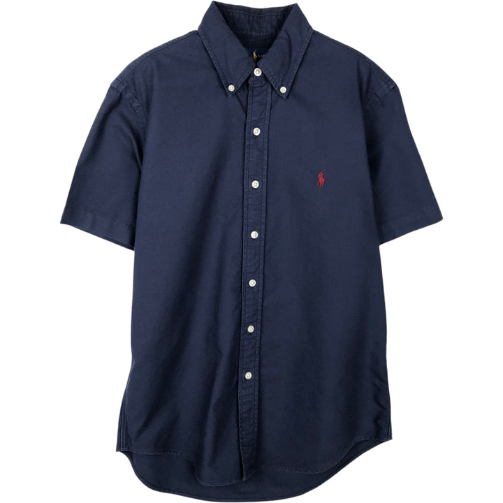 Ralph Lauren Classic Fit short-sleeved button-down shirt, men's size S cotton navy blue type Vintage Second Hand