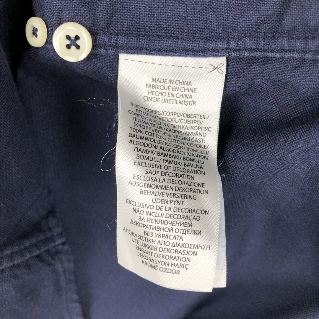 Ralph Lauren Classic Fit short-sleeved button-down shirt, men's size S cotton navy blue type Vintage Second Hand