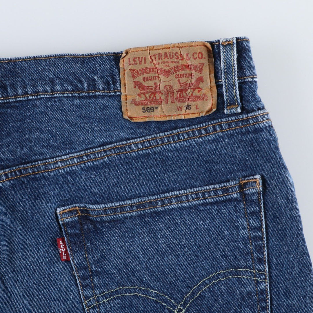 Levi's 569 Denim Shorts, Half Pants, Men's Size 37 cotton navy blue type Vintage Second Hand
