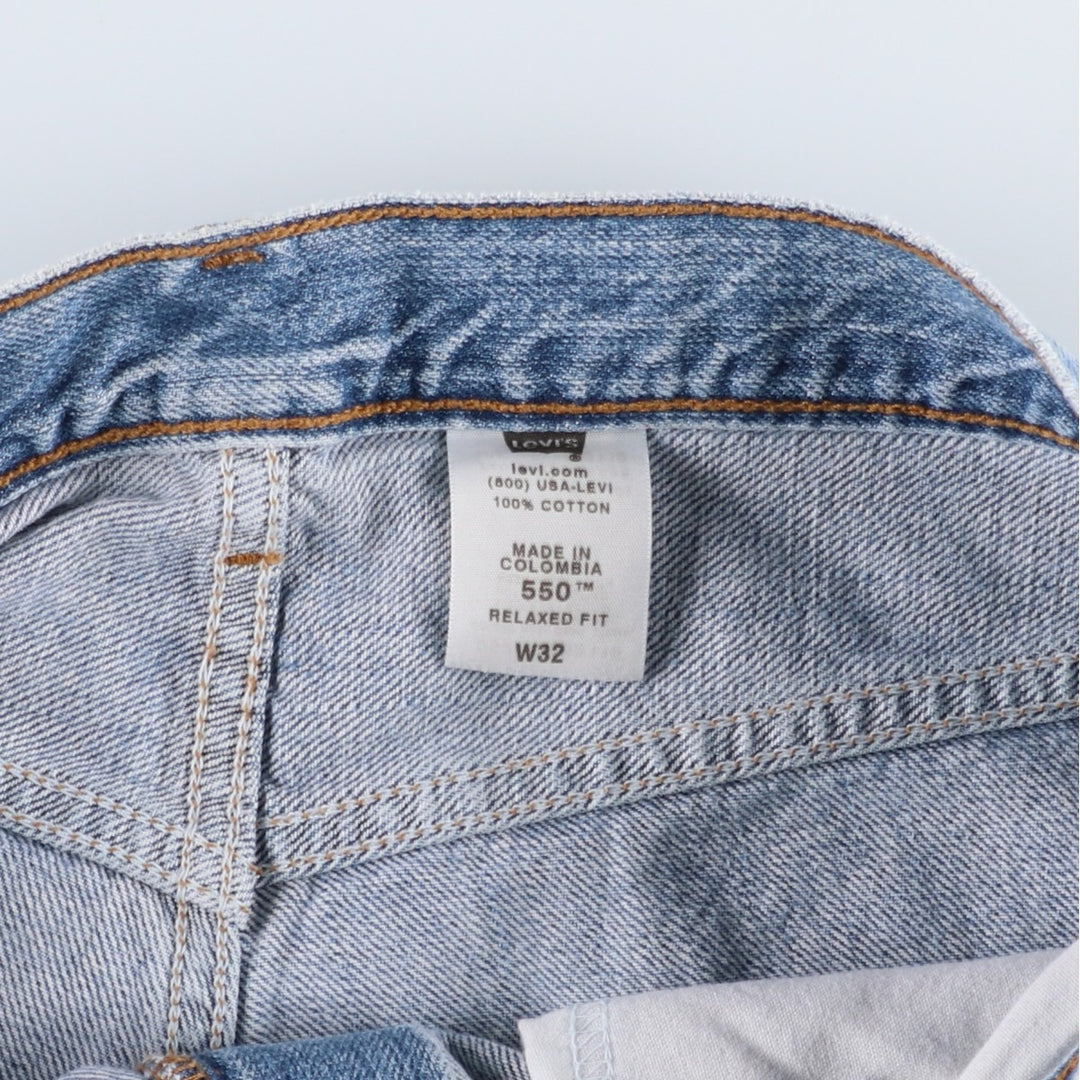2000'S Levi's 550 Relaxed Fit Denim Shorts (Men's Size 34) cotton blue type Vintage Second Hand