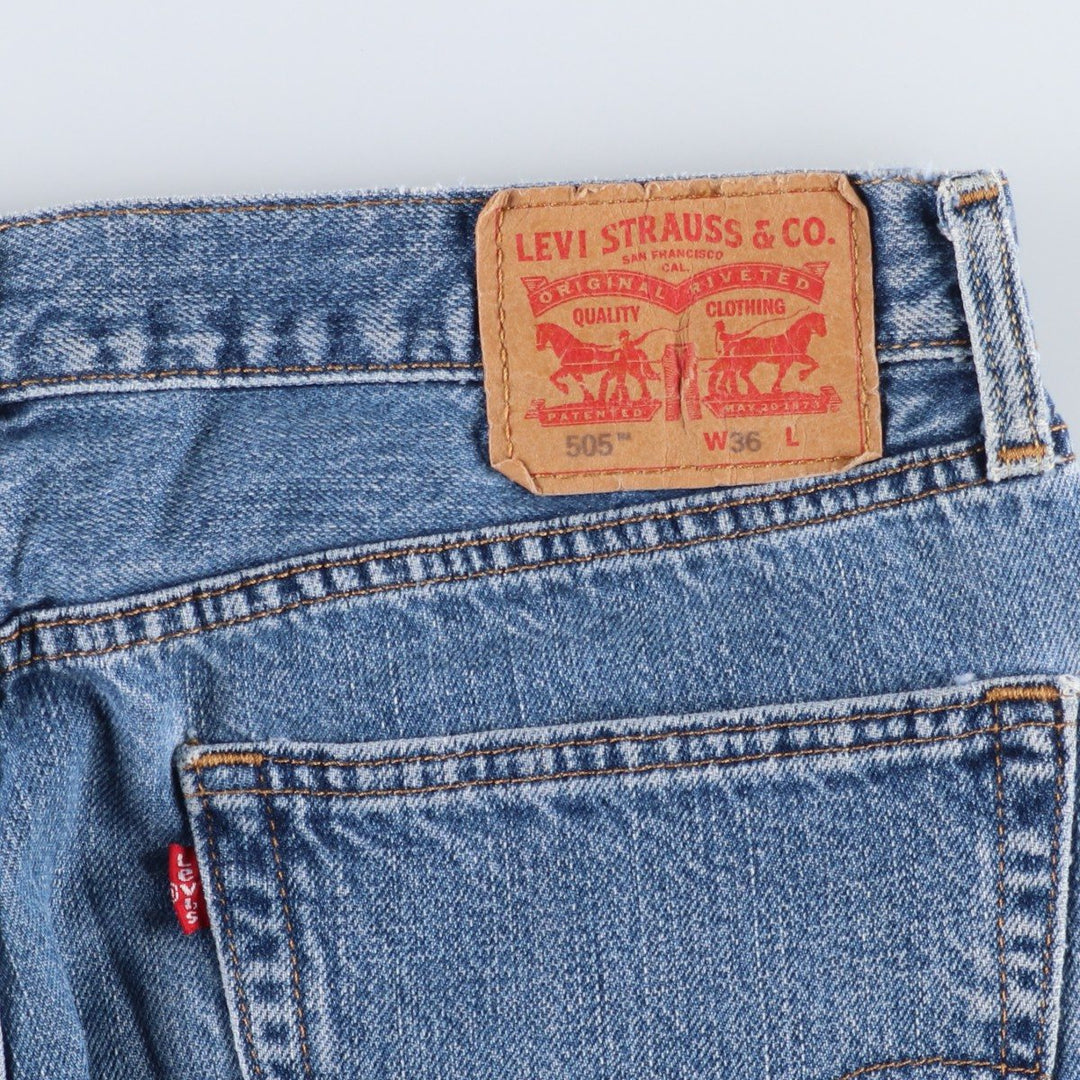 Levi's 505 denim shorts, men's size W37 (approx.) cotton blue type Vintage Second Hand