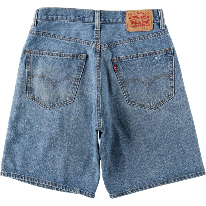 Levi's 550 denim shorts, short pants for men, size W32 cotton blue type Vintage Second Hand