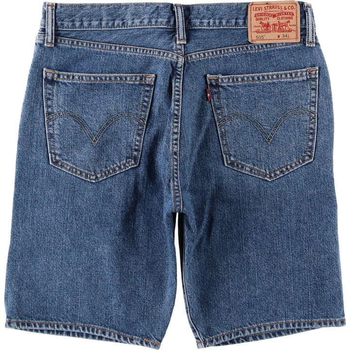 Levi's 505 Straight Fit Denim Shorts, Men's Size W34 (approx.) cotton blue type Vintage Second Hand